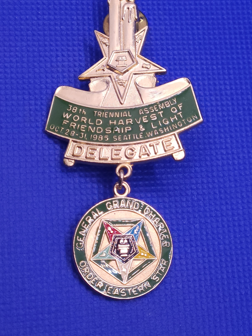 Order of the Eastern Star Grand Chapter Medal with Multicolor Enamel Star